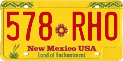 NM license plate 578RHO
