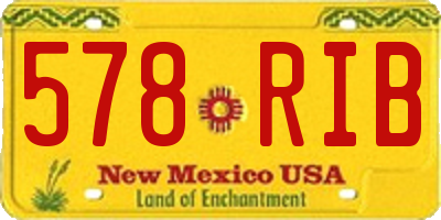 NM license plate 578RIB
