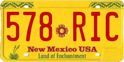 NM license plate 578RIC