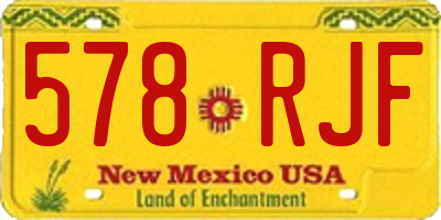 NM license plate 578RJF