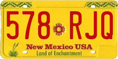 NM license plate 578RJQ