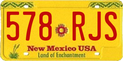 NM license plate 578RJS