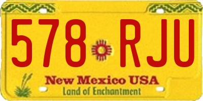 NM license plate 578RJU