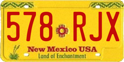 NM license plate 578RJX