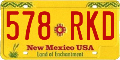 NM license plate 578RKD
