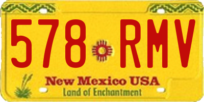 NM license plate 578RMV