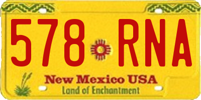 NM license plate 578RNA