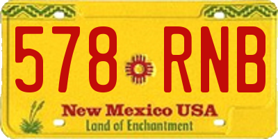 NM license plate 578RNB