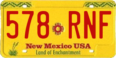 NM license plate 578RNF