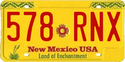 NM license plate 578RNX