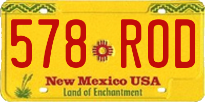 NM license plate 578ROD