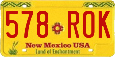 NM license plate 578ROK