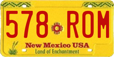 NM license plate 578ROM