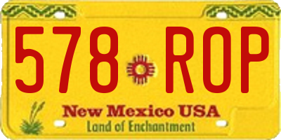NM license plate 578ROP
