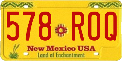 NM license plate 578ROQ