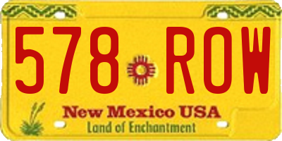 NM license plate 578ROW