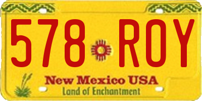 NM license plate 578ROY