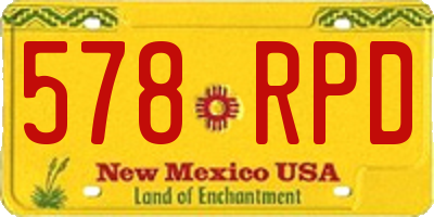 NM license plate 578RPD