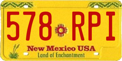 NM license plate 578RPI