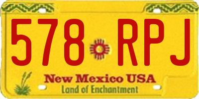 NM license plate 578RPJ