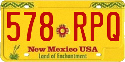 NM license plate 578RPQ