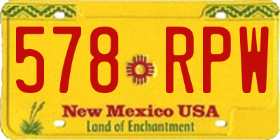 NM license plate 578RPW