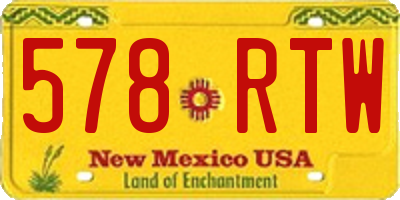 NM license plate 578RTW