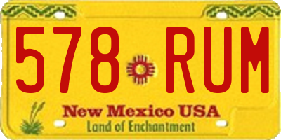 NM license plate 578RUM