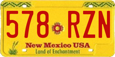 NM license plate 578RZN