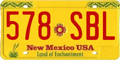 NM license plate 578SBL