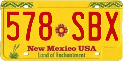 NM license plate 578SBX