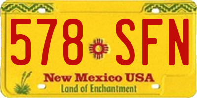 NM license plate 578SFN