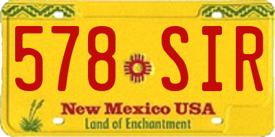 NM license plate 578SIR