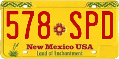 NM license plate 578SPD
