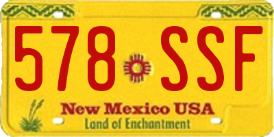 NM license plate 578SSF