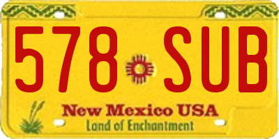 NM license plate 578SUB