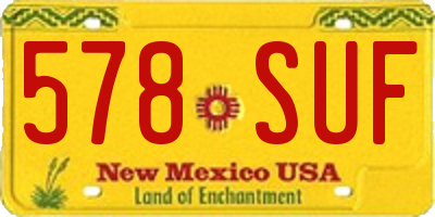 NM license plate 578SUF