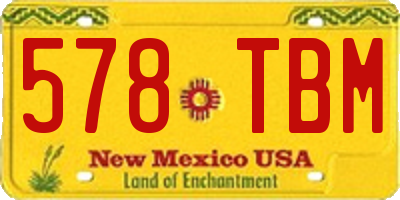 NM license plate 578TBM
