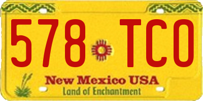NM license plate 578TCO