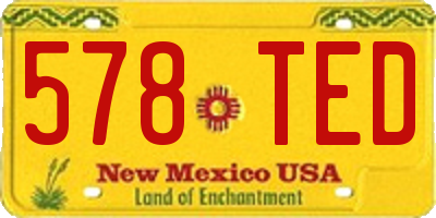NM license plate 578TED