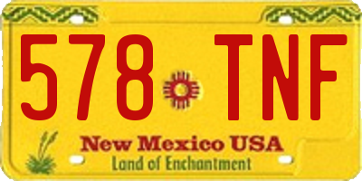 NM license plate 578TNF