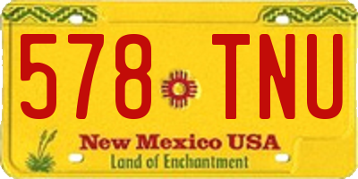 NM license plate 578TNU