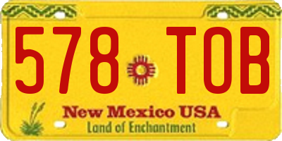 NM license plate 578TOB