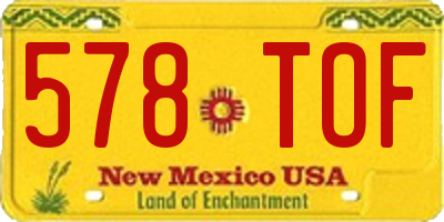 NM license plate 578TOF