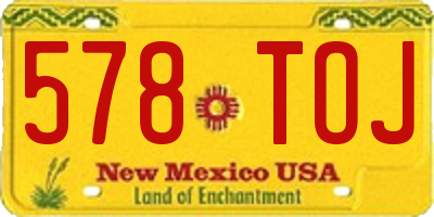 NM license plate 578TOJ
