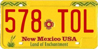 NM license plate 578TOL