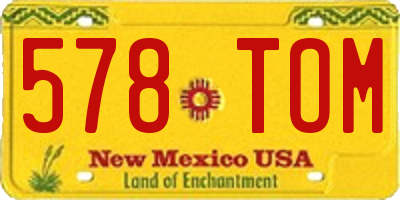 NM license plate 578TOM