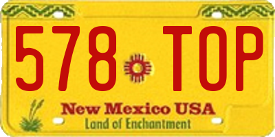NM license plate 578TOP