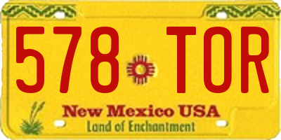 NM license plate 578TOR