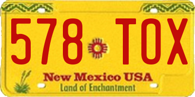 NM license plate 578TOX